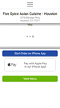 Mobile Screenshot of fivespiceasian.com